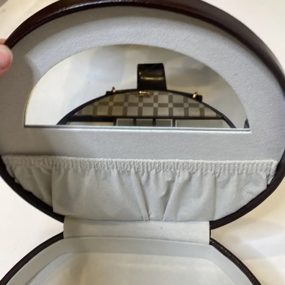 Bey-Berk Plaid Leather Neutral 2 Piece Jewelry Organizer Case NWOT Snap Close - Picture 8 of 16